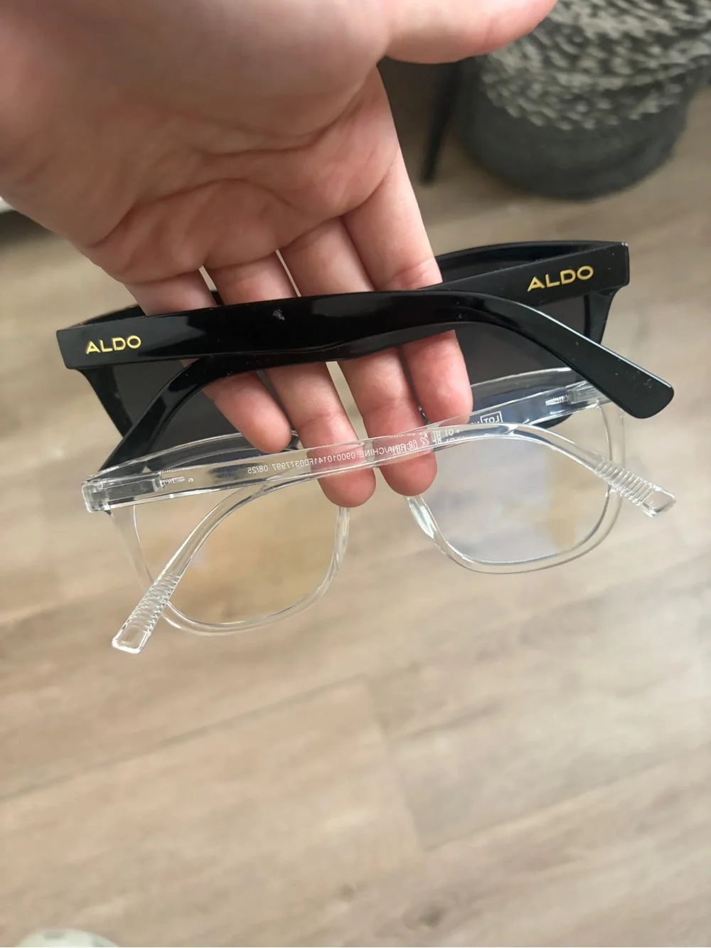 Aldo Black Sunglasses with Clear Clip-On Frames